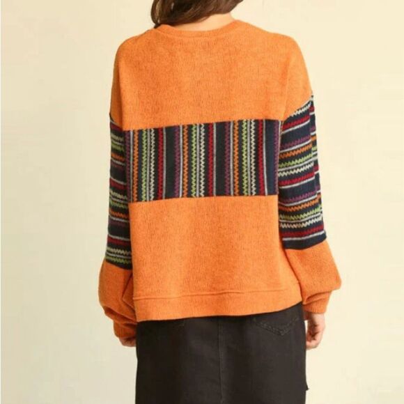 GiGiO Striped-Block Pullover Sweater. Womens Size Large. New with Tags - Picture 4 of 7